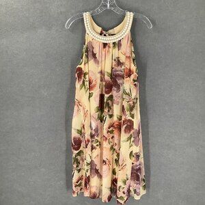 Signature by‎ Robbie Bee Dress Women Sz 8 Floral Flowy Shift Romantic Date Night